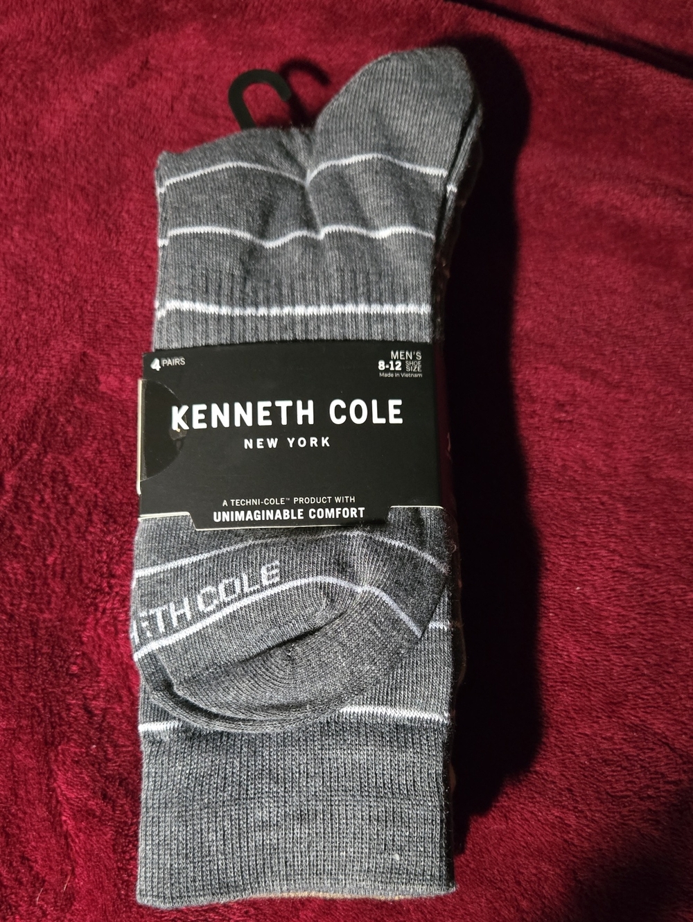 Kenneth Cole Men's Multi Color Striped Crew Socks - 4 Pack - Tan, Brown, Gray